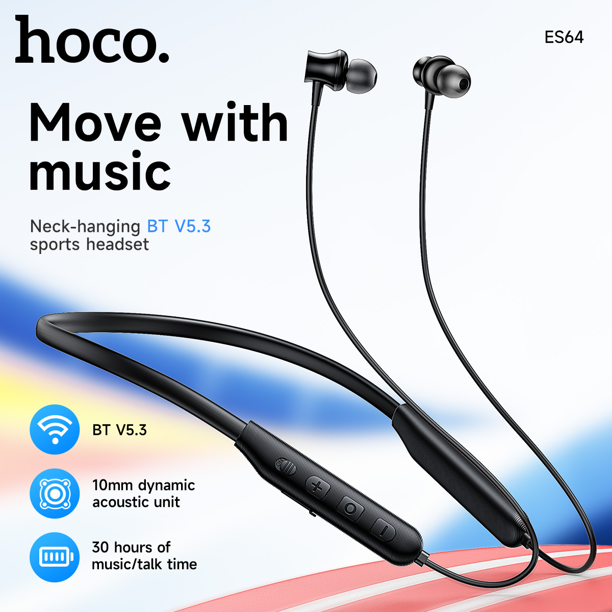 Magnetic Neckband Sports Earphones - HOCO 넥밴드 무선 블루투스 5.3 이어폰