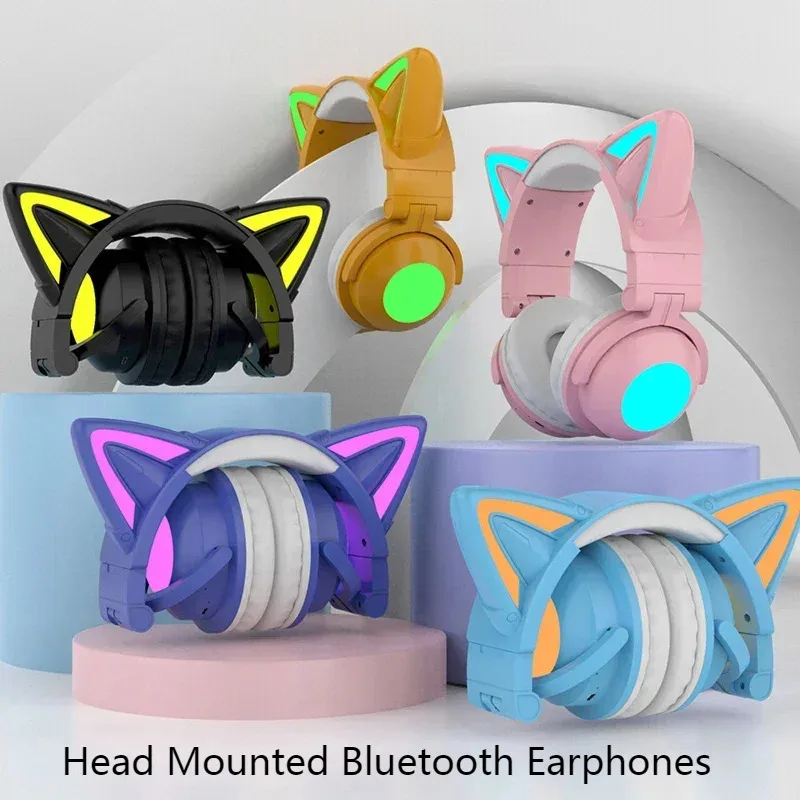 ZW068 LED 라이트 고양이 귀 헤드셋 블루투스 헤 - Cat Ear Bluetooth Headset Led 리뷰 및 가격