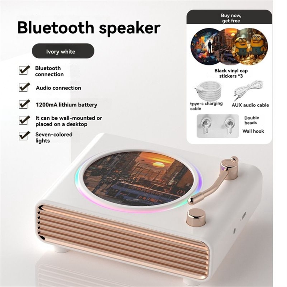 *X07A 휴대용 레트로 화이트 블루투스 스피커 벽걸이 - Speakers 리뷰 및 가격