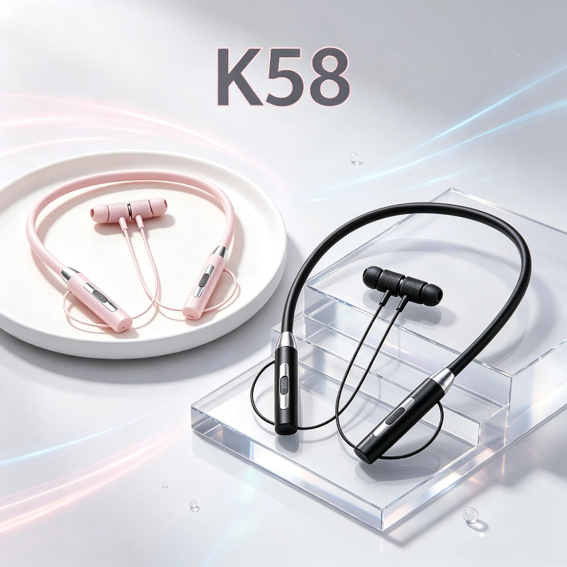 새로운 K58 블루투스 헤드셋, 목에 걸어 사용하는 자 - Magnetic Neckband Sports Earphones 리뷰 및 가격