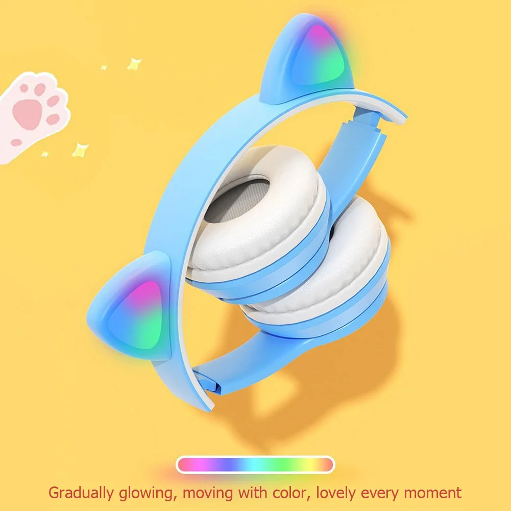 깜빡이는 LED 귀여운 고양이 귀 헤드폰 블루투스 무선 - Cat Ear Bluetooth Headset Led 리뷰 및 가격