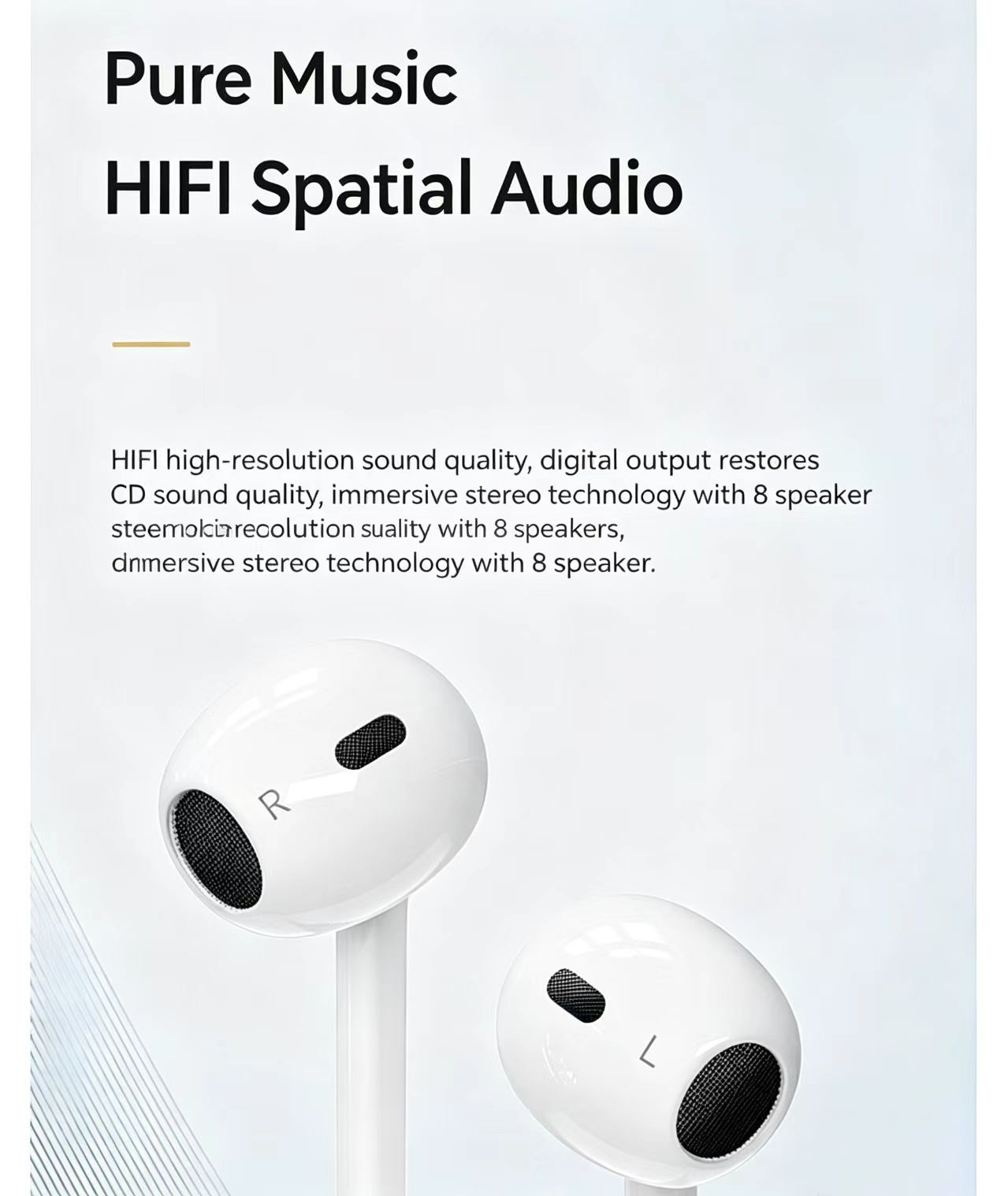 유선 하프 인이어 헤드폰 타입-C 및 3.5mm 잭 이 - Type C Wired Earphones With Mic 리뷰 및 가격