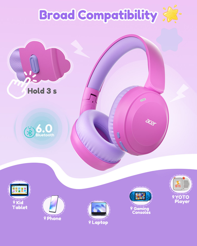 에이서 OHR668 키즈용 블루투스 6.0 헤드폰, 8 - Anc Wireless Over Ear Headphones 리뷰 및 가격